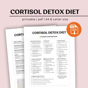 Cortisol Detox Diet Plan PDF | Anti-Inflammatory Meal Guide and Hormone Balance Planner for Stress Relief and Healthy Eating image 1