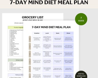 Plano de refeições de 7 dias da dieta MIND: saúde cerebral e prevenção do Alzheimer (download em PDF)