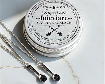 Handcrafted Caviar Spoon Necklace | Unique Foodie Jewelry | Luxury Gift for Her | Sterling Silver Gold | Elegant Culinary Accessory