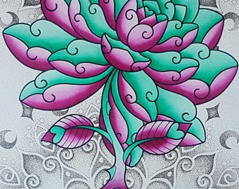Original Tattoo Flash Painting - Moonflower