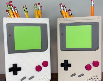 Retro Handheld Console Pencil Holder – 3D Printed Gaming Desk Organizer