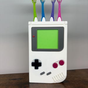 Retro Gaming Console Toothbrush Holder - Game Boy Style Bathroom Organizer