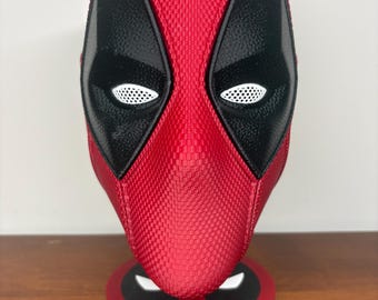 Deadpool Movie Style Magnetic Cosplay Mask with Display Stand and swappable expressions
