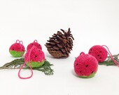 Watermelon Pom Pom Ornament (Set of 5)