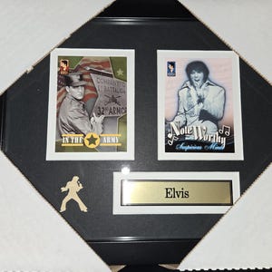 Cadre de collection pour 2 cartes Elvis Presley The King of Rock and Roll