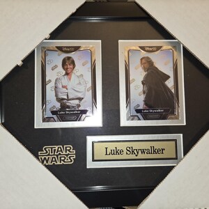 Marco de colección original de 2 cartas de Luke Skywalker de Star Wars