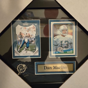 Cadre de sport pour collectionneur de 2 cartes NFL Miami Dolphins Dan Marino