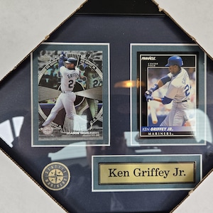 MLB Seattle Mariners Ken Griffey Jr 2 card collector baseball frame
