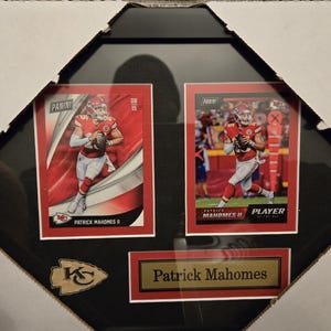 Cadre de sport pour collectionneur de 2 cartes NFL Kansas City Chiefs Patrick Mahomes