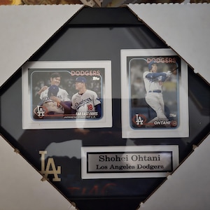 Cornice da baseball da collezione con 2 carte MLB Los Angeles Dodgers Shohei Ohtani