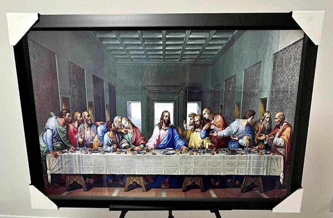 28x40 the Last Supper Jesus Framed Textured Print Wall Art - Etsy Canada