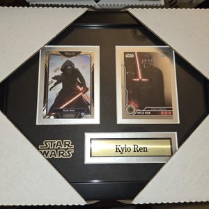 Marco de colección original de 2 cartas de Star Wars Kylo Ren