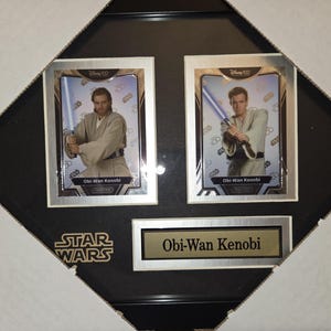 Marco de colección original de 2 cartas de Obi-Wan Kenobi de Star Wars
