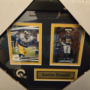 NFL Los Angeles Rams Aaron Donald 2 card collector sports frame