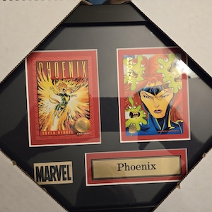Cadre original de 2 cartes de collection Marvel Comics Xmen Phoenix Jean Grey