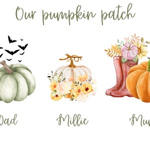 Our pumpkin patch print, pumpkins, personalised print, autumn decor, wall art, wall decor