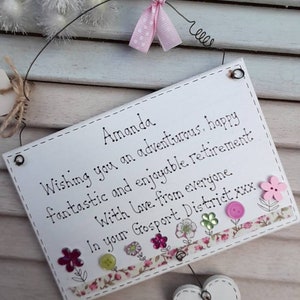 Retirement,  personalised plaque, leaving present, gift, any message, friend, wooden plaque