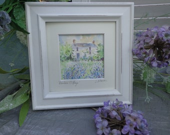 Bluebell Cottage, Watercolour painting, flowers, Countryside Cottage, Framed, Gift, Keepsake, Art,