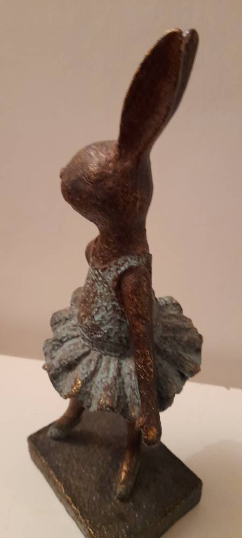 Ballerina Bunny, Bronze Effect Statue, Rabbit, Gift, Keepsake, Present ...