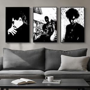 Arte mural minimalista en blanco y negro / Láminas y pósteres modernos para la decoración del hogar