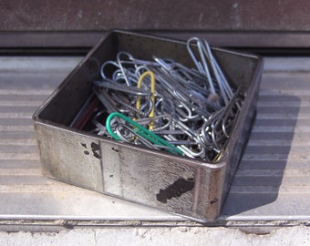 Metal desk tray, catchall tray, paperclip holder, table organizer, key coin dish, work space accessory