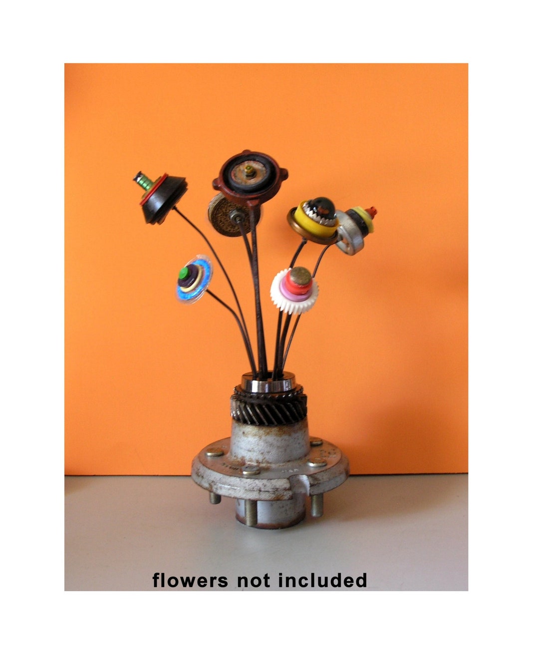 Modern Industrial Vase, Flower Vase, Metal Vase, Office Art, Table Vase