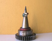 Ring Holder,  Jewelry Display Stand, Upcycled Metal Plumb Bob Ring Holder, Steampunk, Wedding Ring Holder