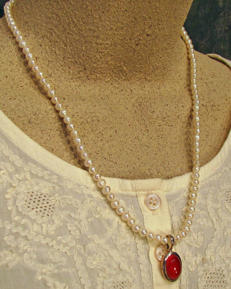 Classic Pearl Necklace With Enhancer Round White Freshwater Etsy