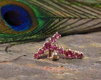 Earrings: Rhodolite Garnet Graduated 5-stone Sterling Silver Post Earrings
