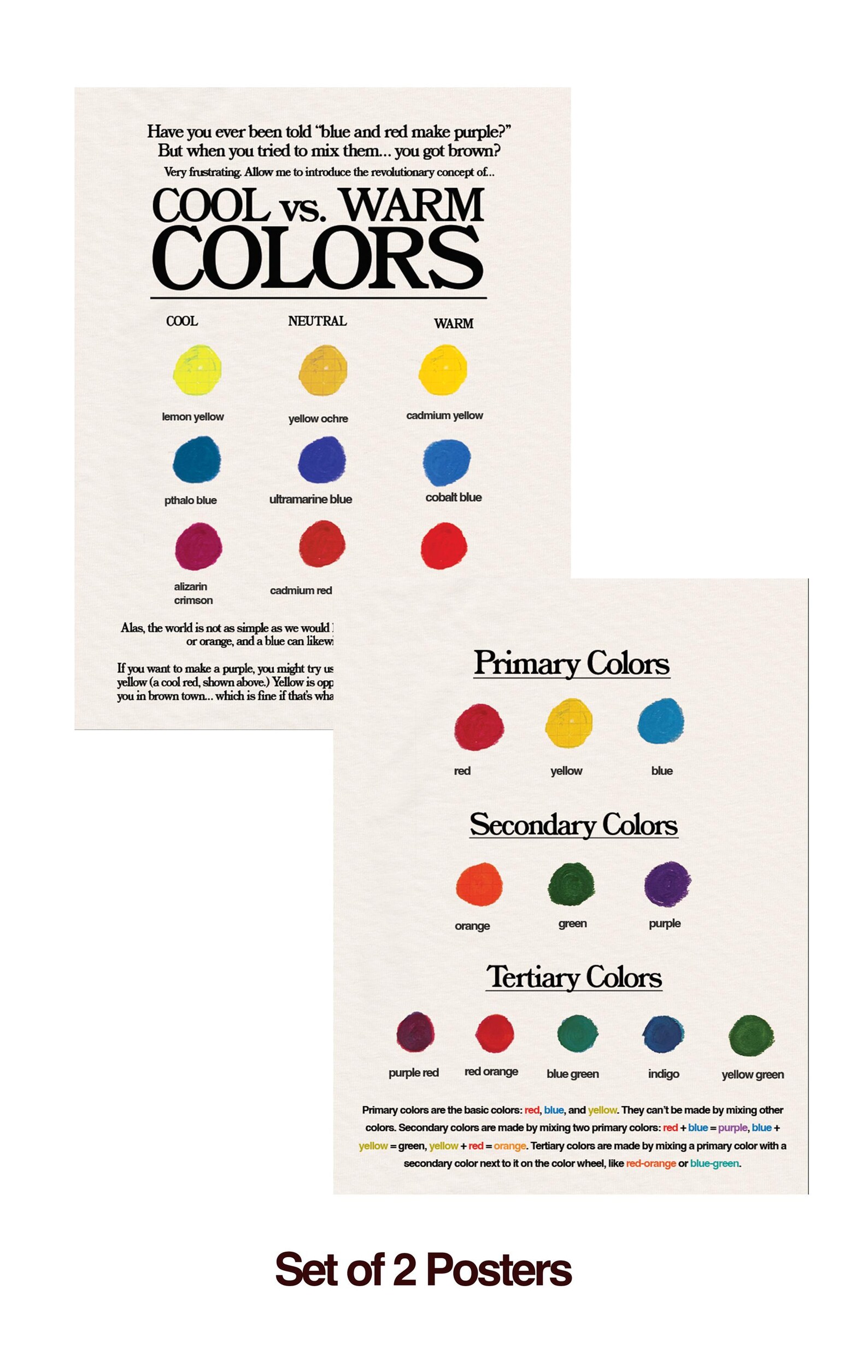 Color Theory Poster Example Color Theory Poster Set -- Digital Download, Art Class Poster ...