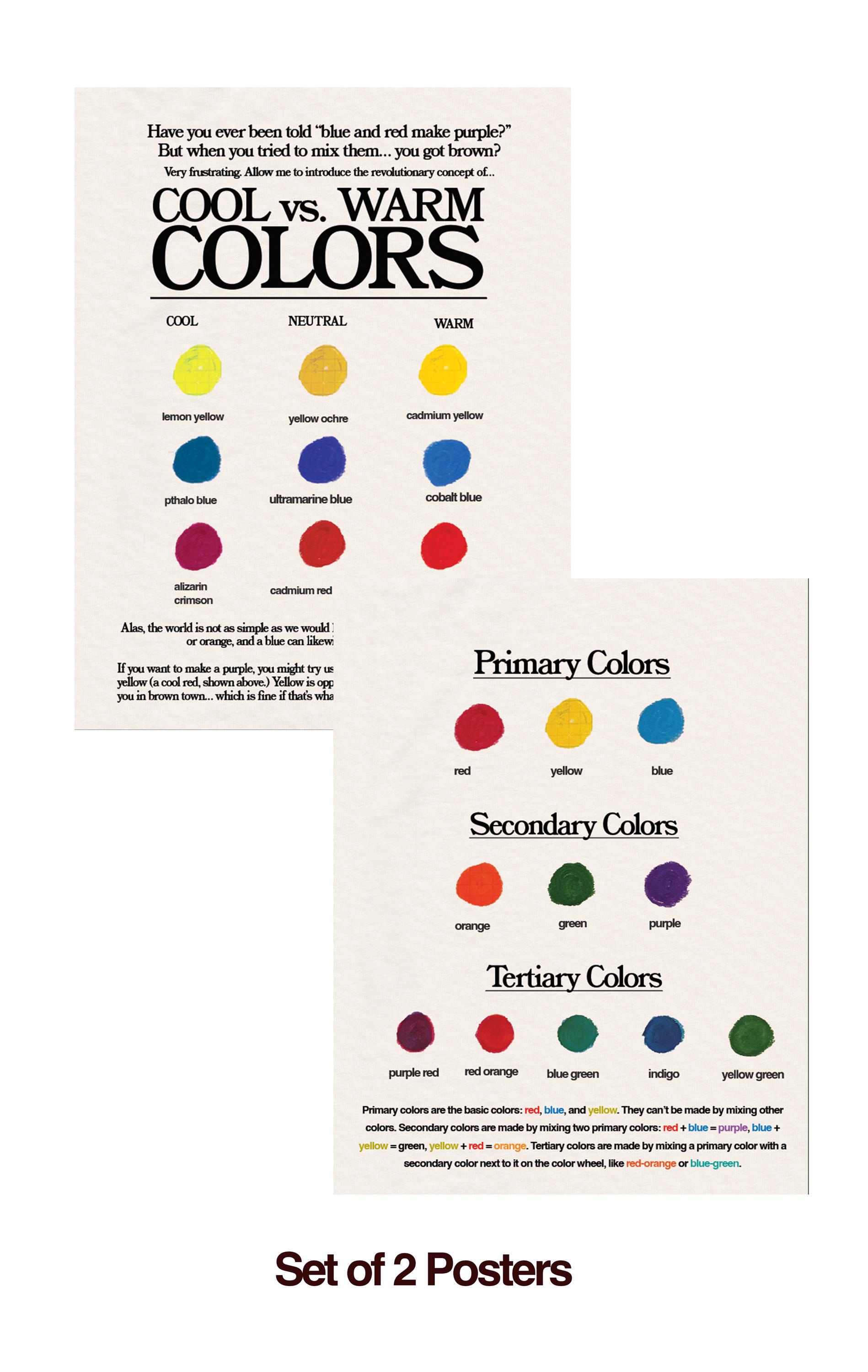 Color Theory Poster Set Digital Download, Art Class Poster, Homeschool