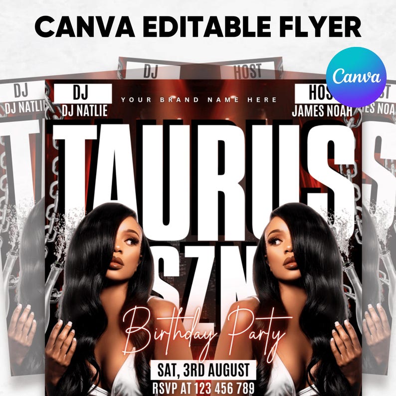 Taurus Birthday Flyer, Birthday Girl, Happy Birthday Flyer, Taurus ...