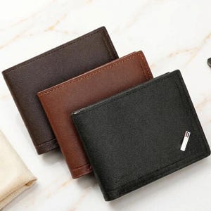 Herren PU Slim Wallet dünne faltbare minimalistische weiche Leder Bifold, Bargeldhalter Brieftaschen, Geschenk für Mann, Papa Brieftasche Geschenk, Geschenk für Freunde