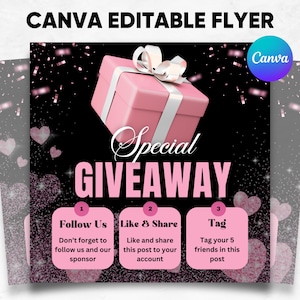 Special Giveaway Flyer Template, Social Media Template, Giveaway Post, DIY Flyer Template Design, Milestone Contest Flyer, Giveaway Template