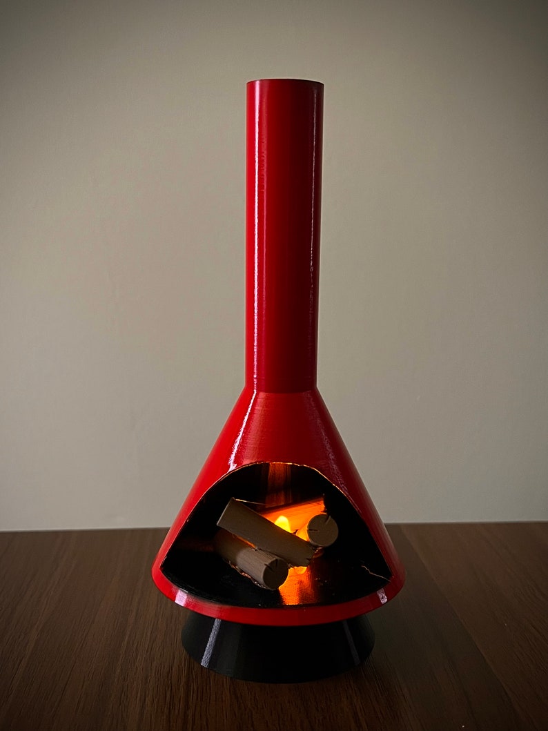 Miniature Mid-Century Modern-style LED Fireplace