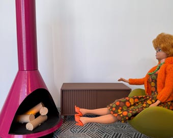 1:6 Scale Mid-century Style Fireplace