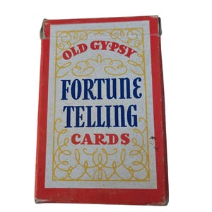 RARO mazzo di carte Whitman Old Gypsy Fortune Telling del 1940, 36 carte, completo di libro