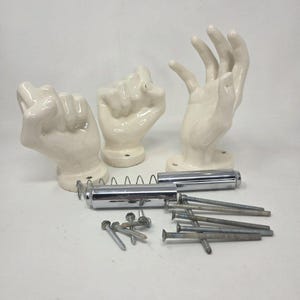 Vintage Nancy Funk Keramik Hand Faust Toilettenpapierhalter / Seifenhalter w / Hardware