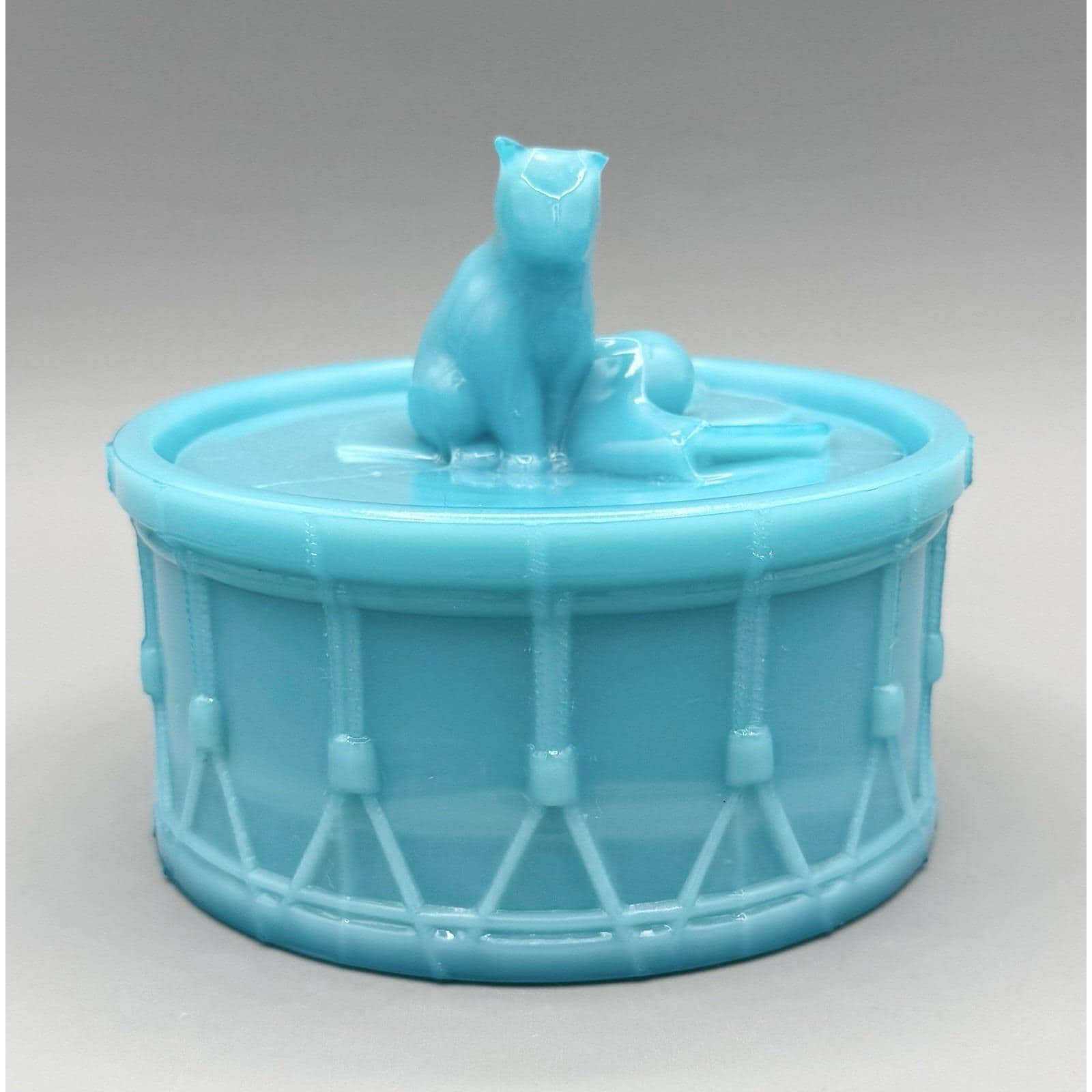 アンティーク】猫のミルクガラスキャンディディッシュ Cat on nest Cat