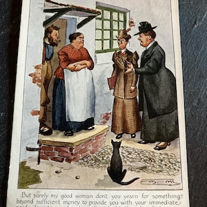 An Original Antique Comical Suffragette Postcard. Dated 1910