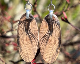 Ice Age Ancient Wood 165000 Year Old Salvaged Reclaimed Wood Earrings