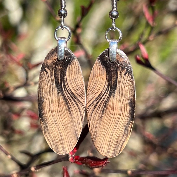 Ice Age Ancient Wood 165000 Year Old Salvaged Reclaimed Wood Earrings