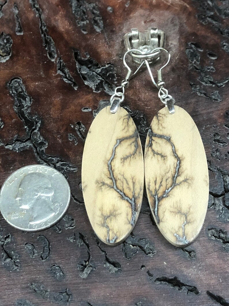 Bookmatched Fractalburned Earrings