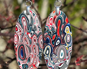 Stunning Fordite Earrings Detroit Agate Paint Car