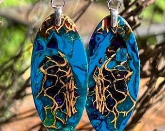 Cactus Skeleton prickly Pear Resin Fusion Earrings