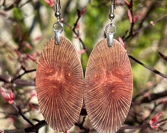 Big Hawaiian Earrings Natural Lightweight Macadamia Wood Earrings Beachwear