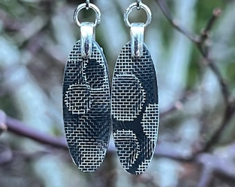 Goth Industrial Resin Metal Mesh Fusion Modern Lightweight Earrings