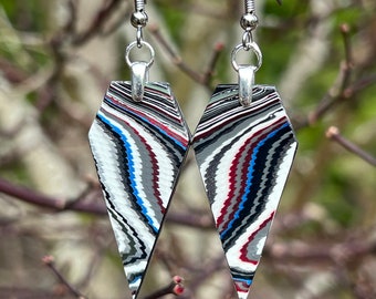 Diamond Fordite Matrix Earrings