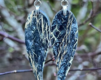 Cactus Skeleton Wings Prickly Pear Resin Infused Slimming Earrings