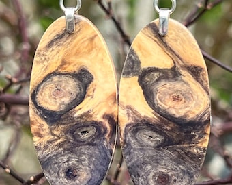 Natural Wood Earrings Buckeye Burl Reclaimed Wood Lightweight And Smart Statement Pieces